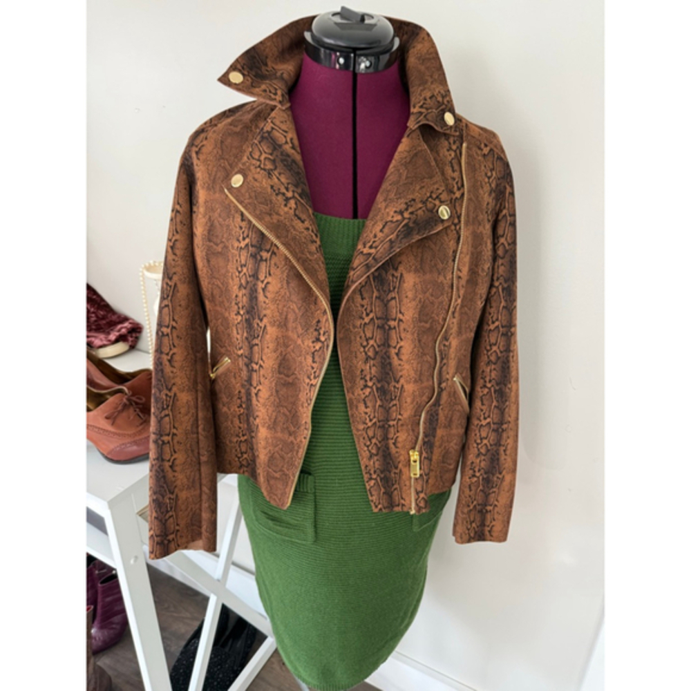 Philosophy Faux Suede Snakeskin Jacket XS